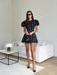 Mini Dress with Lantern Sleeves